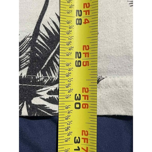 George Shirt Mens XL White Black Palm Tree Print Casual Summer Tee Short Sleeve - Picture 5 of 5